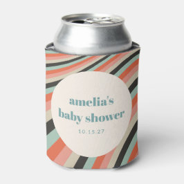 Abstrakter Streifen Aqua Peach Custom Baby Dusche Dosenkühler
