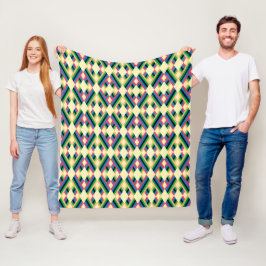 Abstrakter Streifen Diamantpastel Fleecedecke