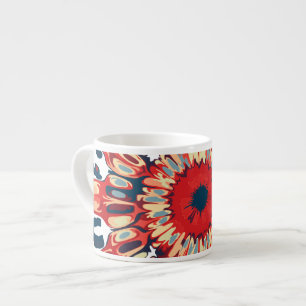 Abstrakter SUN FLOWER - rot blau + dein Backgr. Espressotasse