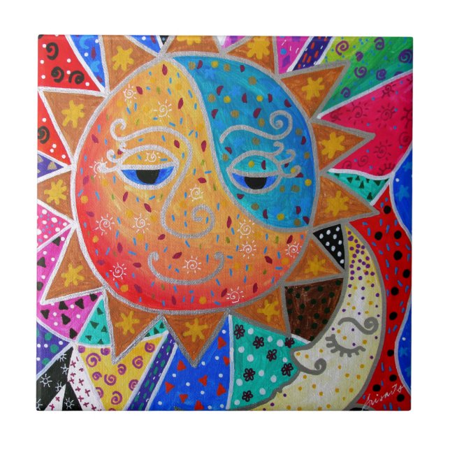 Abstrakter Sun u. Mond durch Prisarts Fliese (Vorderseite)