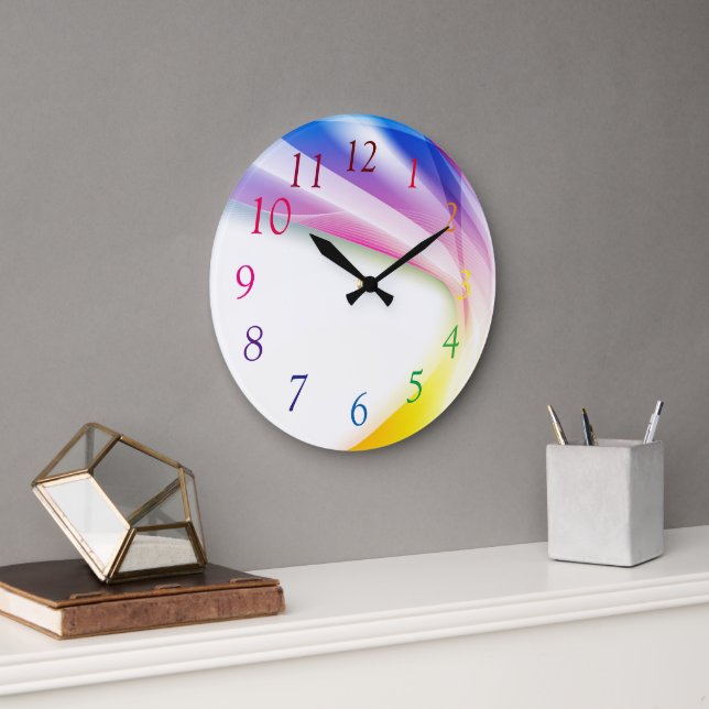 Abstrakter Swirl 1 Große Wanduhr (Büro)