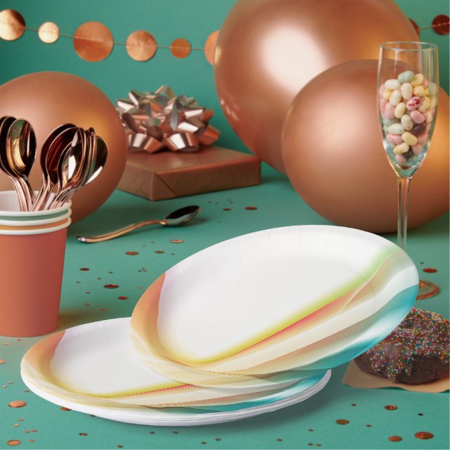 Abstrakter Swirl 2 Pappteller (Multi)