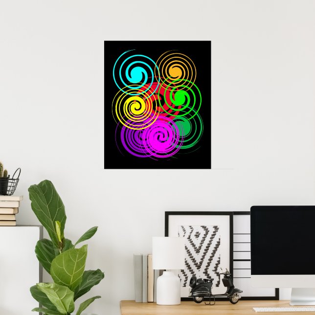 Abstrakter Swirl Poster (Heimbüro)