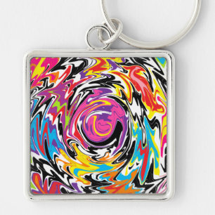 Abstrakter Swirl Schlüsselanhänger