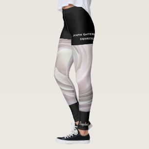Abstrakter Swirt mit schwarzen Fake-Shorts in hell Leggings