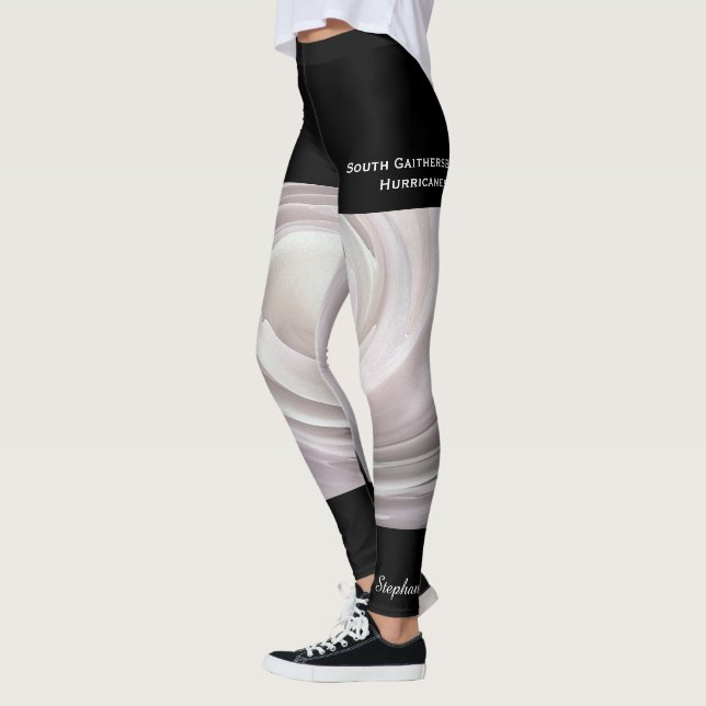 Abstrakter Swirt mit schwarzen Fake-Shorts in hell Leggings (Links)