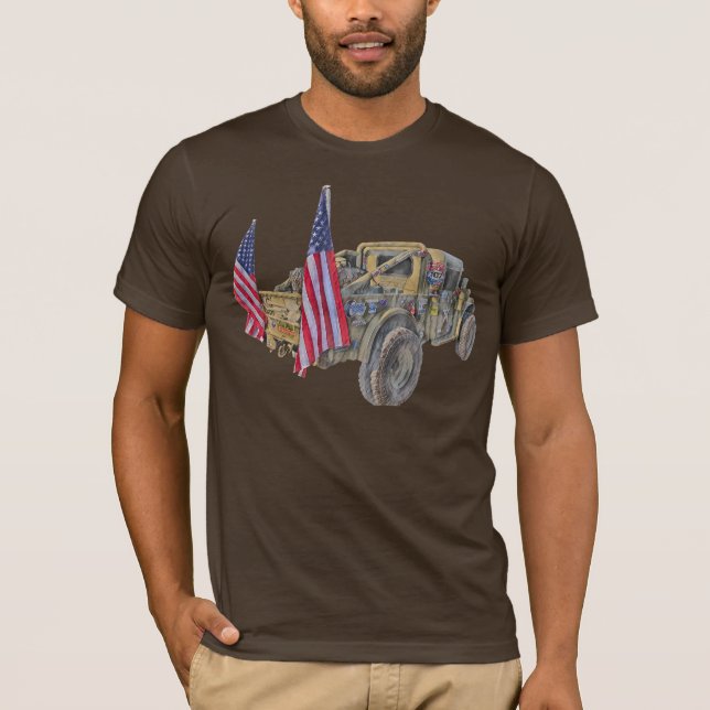 Abstrakter T - Shirt von Militärfahrzeugen (Vorderseite)