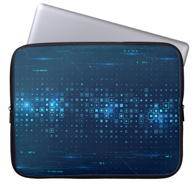 Abstrakter technologischer Hintergrund. Digitale I Laptopschutzhülle (Vorderseite)