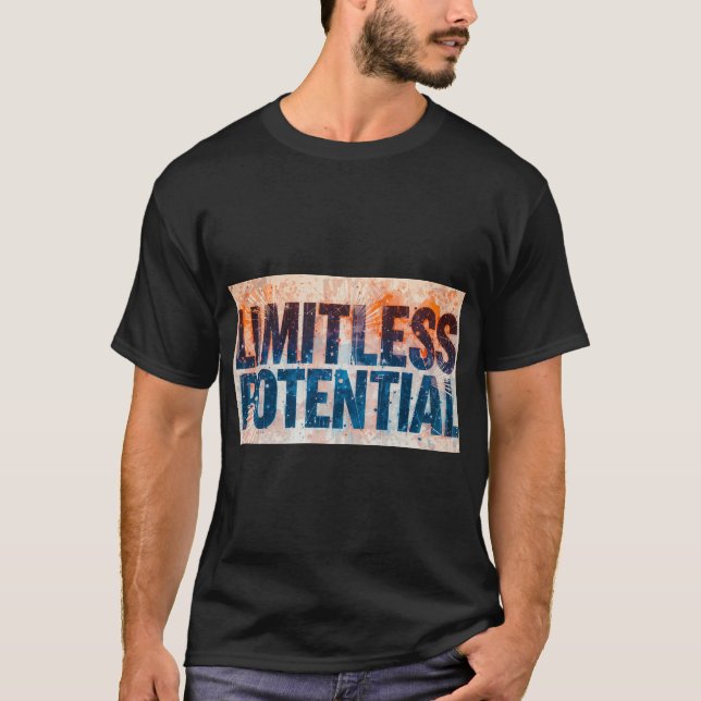 Abstrakter Text Grenzenloses Potenzial T-Shirt (Vorderseite)