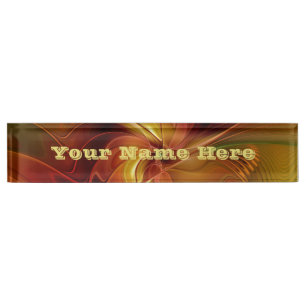 Abstrakter Text von Red Orange Green Fraktal Art B Namensplakette