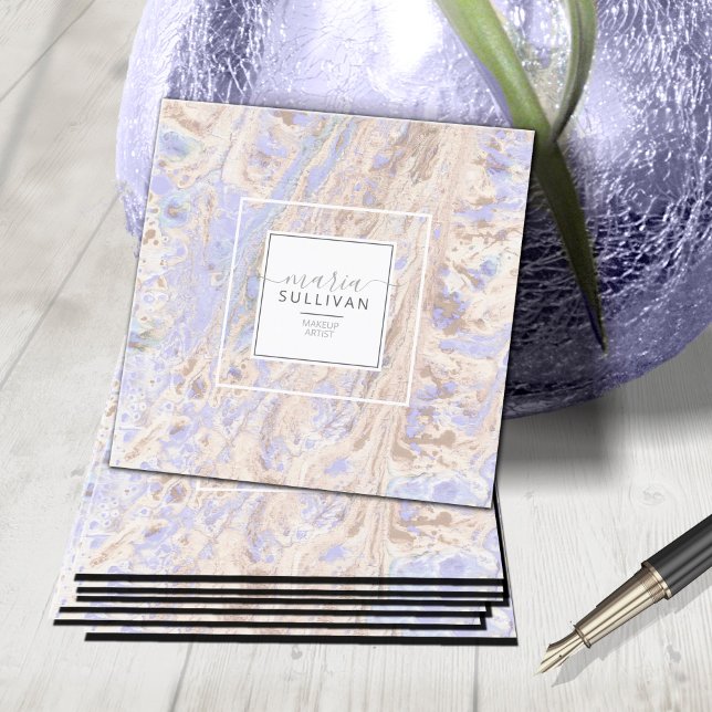Abstrakter Texturlavender/Tan-ID796 Quadratische Visitenkarte (Von Creator hochgeladen)