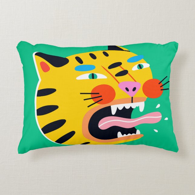 Abstrakter Tiger Dekokissen (Vorderseite)