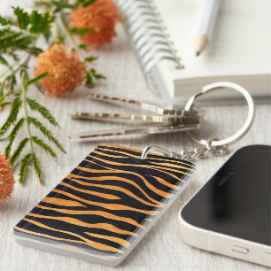 Abstrakter Tiger-Print-Schlüsselanhänger Schlüsselanhänger