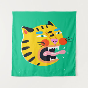 Abstrakter Tiger Wandteppich