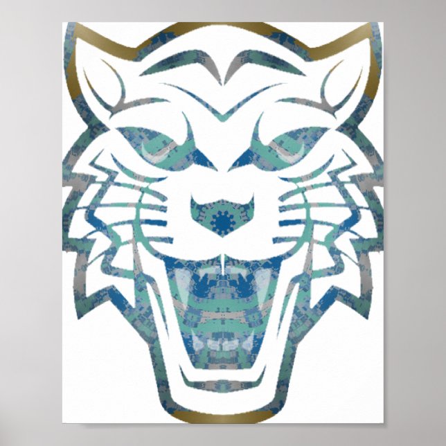 Abstrakter Tigerdruck Poster (Vorne)