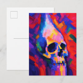 Abstrakter Totenkopf-Wandkunst-Druck Postkarte