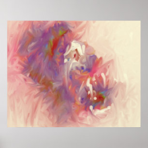 Abstrakter Traum Lila Rosa Grüne Creme Poster