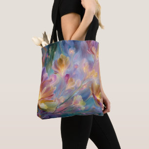 Abstrakter traumhafter Blumengarten Tasche