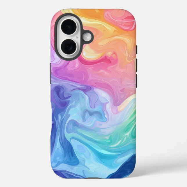 Abstrakter Traumwasserstrahl-Fall iPhone 16 Hülle (Rückseite)