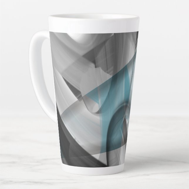 Abstrakter Trend Latte Tasse Räume Dekoration Blau (Linke Ecke)