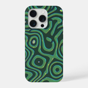 Abstrakter trippiger Flüssigkeitswirbel - Grüne ps iPhone 15 Pro Hülle
