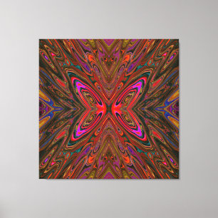 Abstrakter Trippy Orange und Magenta Schmetterling Leinwanddruck