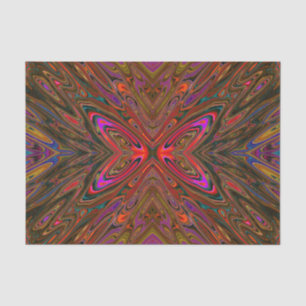 Abstrakter Trippy Orange und Magenta Schmetterling Seidenpapier