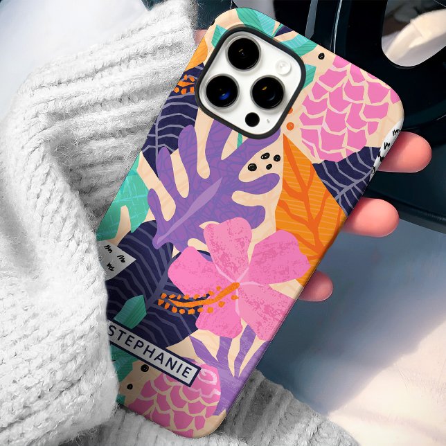 Abstrakter Tropischer Dschungel-Individuelle Name iPhone 16 Pro Max Hülle (Von Creator hochgeladen)