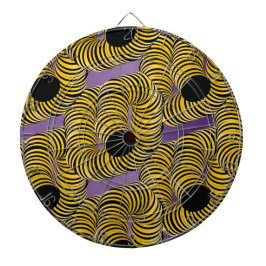 Abstrakter Tunnel ein trippy-Yellow Black Lila Dartscheibe