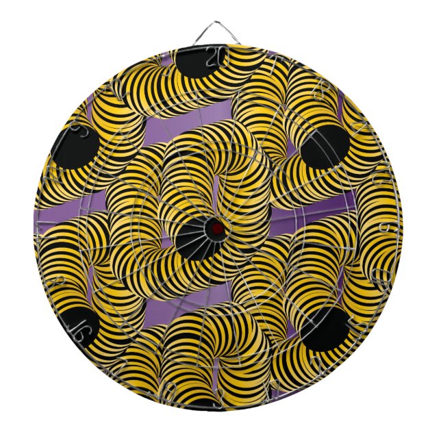 Abstrakter Tunnel ein trippy-Yellow Black Lila Dartscheibe (vorne)