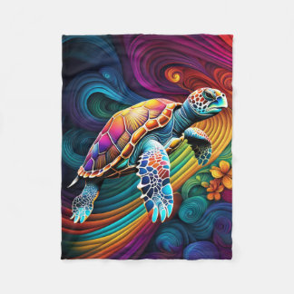ABSTRAKTER TURTBLANKET FLEECEDECKE