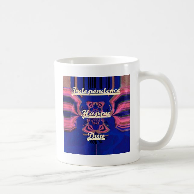 Abstrakter Unabhängigkeitstag Feier Kunst Kaffeetasse (Rechts)