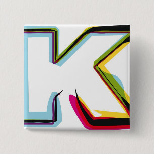 Abstrakter und bunter Buchstabe K Button