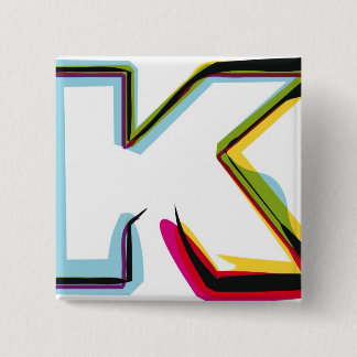 Abstrakter und bunter Buchstabe K Button