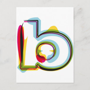 Abstrakter und farbiger Buchstabe b Postkarte