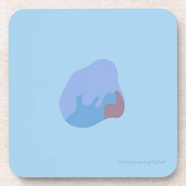 Abstrakter Untersetzer in Blau (Vorderseite)