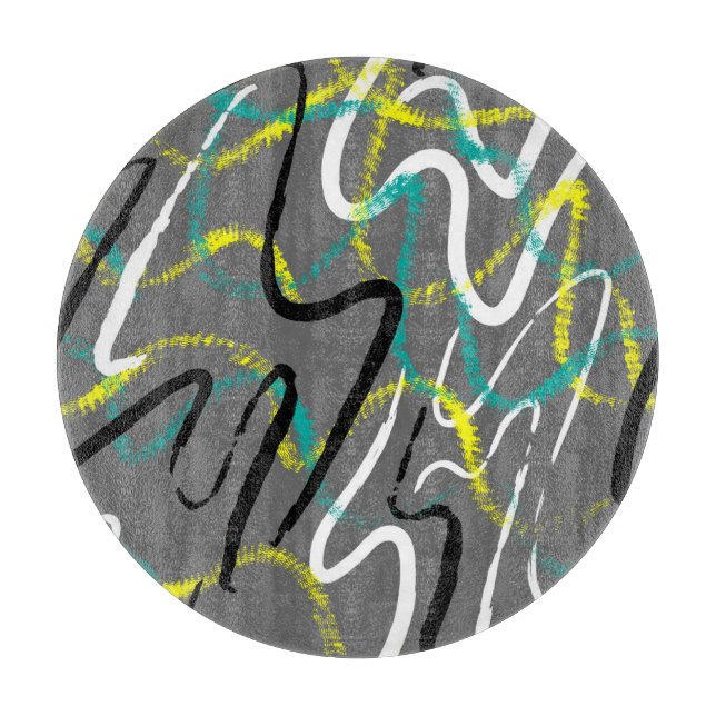 Abstrakter Urban: Grunge Wave Lines. Schneidebrett (Vorderseite)