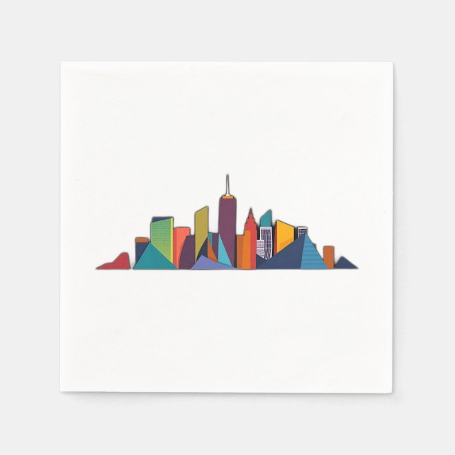 Abstrakter Urban Skyline Vector Serviette (Vorderseite)