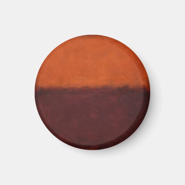 Abstrakter verbrannter orangefarbener Horizont Magnet (Vorne)