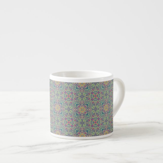 Abstrakter Vintager Hintergrund Espressotasse (Vorderseite Rechts)