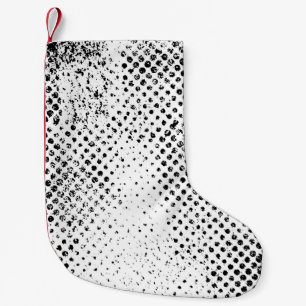Abstrakter Vintager Schwarz-Weiß-Hintergrund. Mono Kleiner Weihnachtsstrumpf