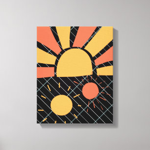 abstrakter Vintager Sonnenuntergang Leinwanddruck