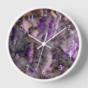 Abstrakter violetter Amethyst-Quarz, violetter Gra Uhr