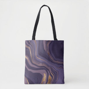 Abstrakter violetter Marmor mit Gold Tasche