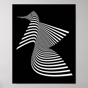 Abstrakter Vogel — Optische Kunst Poster