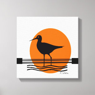 Abstrakter Vogel-Sonnenuntergang Leinwanddruck