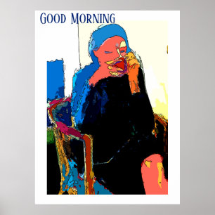Abstrakter Vormittagscoffee Poster, Textposter hin Poster