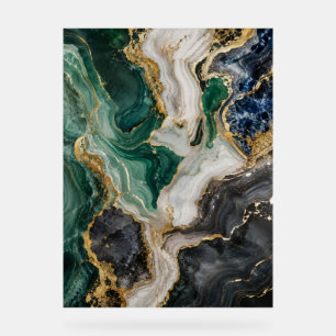 Abstrakter Wandkunst-Druck aus Smaragd-Marmor Acrylschild