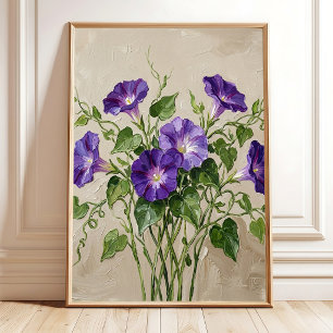 Abstrakter Wandkunst-Druck 'Lila Morgenblüte' Poster