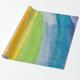 Abstrakter Wasserfarb Regenbogenfarben Hintergrund Geschenkpapier